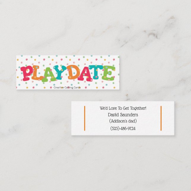 Carte D'appel Mini rendez-vous on aimerait se voir (Devant / Derrière)