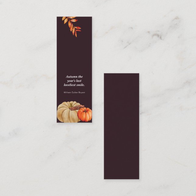 Carte d'appel mini-Signet à immersion en automne (Devant / Derrière)