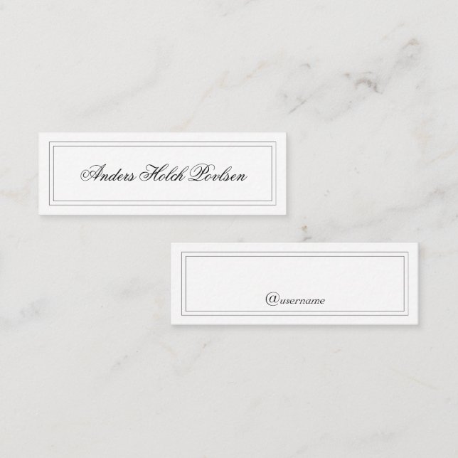 Carte D'appel Minimalist Simple Classic White Elegant (Devant / Derrière)