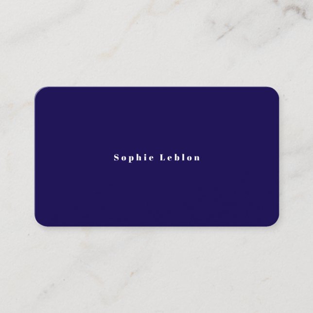 Carte D'appel Minimaliste simple bleu foncé (Devant)
