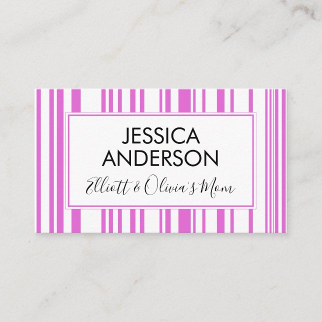 Carte d'appel Moment Playdate Pink & White (Devant)