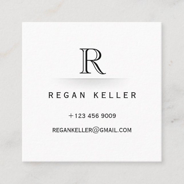 Carte d'appel Monogram Initial Modern Mens (Devant)