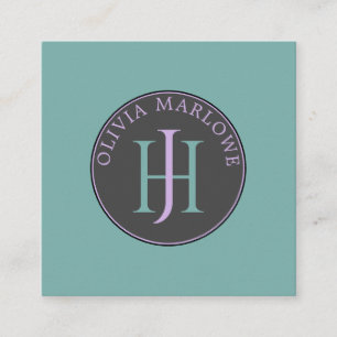 Carte d'appel Monogram Turquoise Lilac