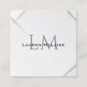 Carte D'appel Monogramme personnalisé avec éclat blanc et accent