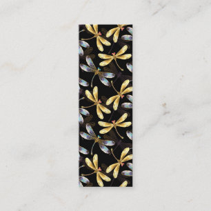 Carte D'appel Motif sans couture avec libellules d'or