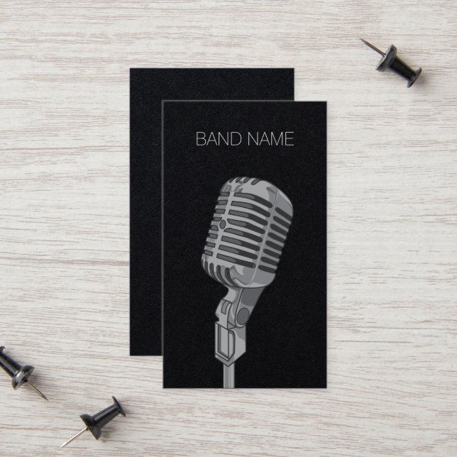 Carte D'appel Musicien Guitariste Chanteur Bande Artiste Publici (Devant/Arrière en situation)