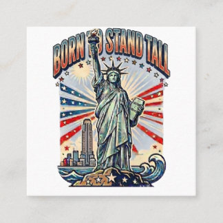 Carte D'appel Né pour se dresser fier - Statue patriotique vinta