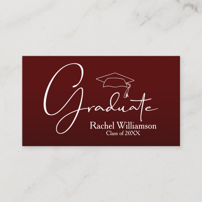 Carte D'appel Nom de la classe Détails de la classe Maroon foncé (Devant)