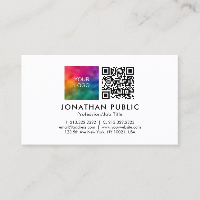 Carte D'appel Nom d'employé personnalisé Code QR Logo d'entrepri (Devant)