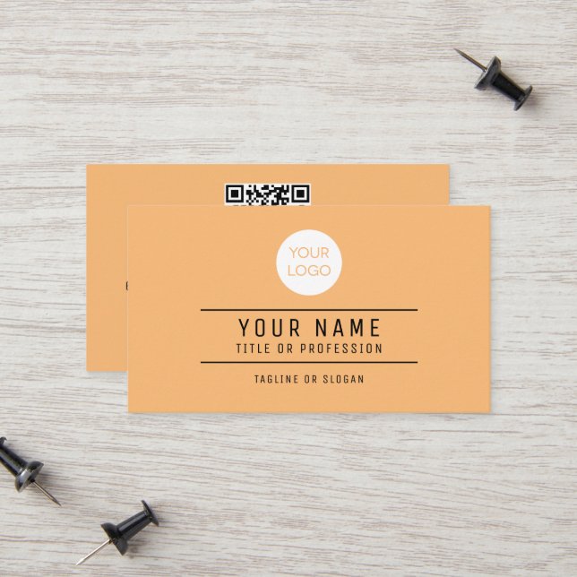 Carte D'appel Nom du code QR Logo professionnel Harmonie chaleur (Devant/Arrière en situation)