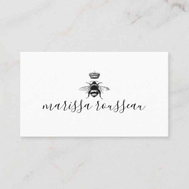 Carte D'appel Nom du script manuscrit du logo Queen Bee (Devant)