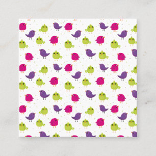 Carte D'appel Oiseaux colorés mignons