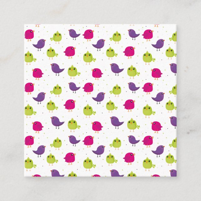 Carte D'appel Oiseaux colorés mignons  (Devant)