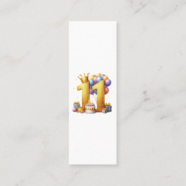 Carte D'appel Onzième anniversaire doré (Devant)