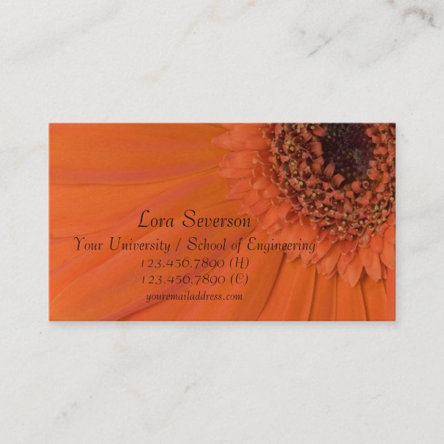 Carte D'appel Orange Gerber Daisy Graduate (Devant)