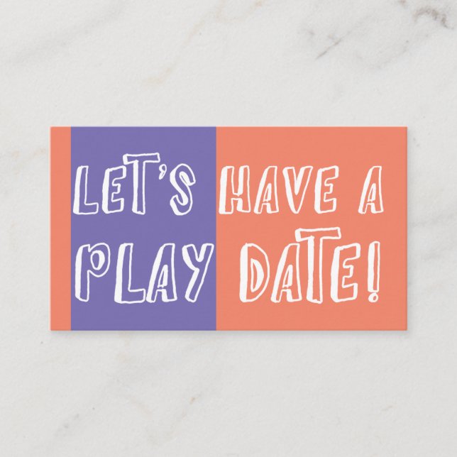 Carte D'appel Orange & Purple Color Block Jouer Date (Devant)