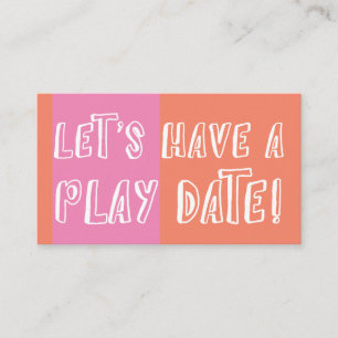 Carte D'appel Orange & Rose Color Block Jouer Date