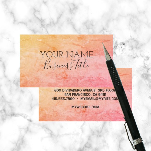 Carte D'appel Orange Rose Roses tendance Nom commercial Titre (Orange Pink Roses Trendy Name Business Title Calling Cards)