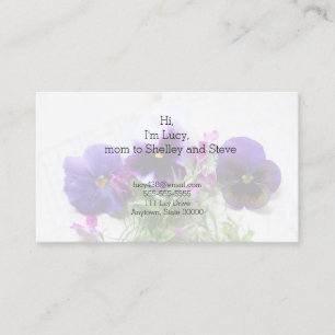 Carte D'appel Pansies et lobélies sur la vieille mère de l'écrit