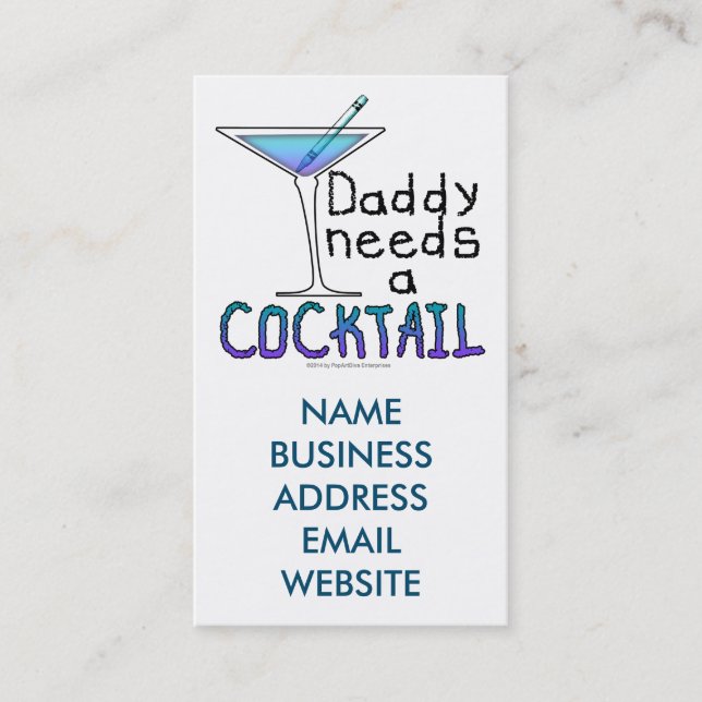 Carte D'appel PAPA a besoin d'un cocktail (Devant)