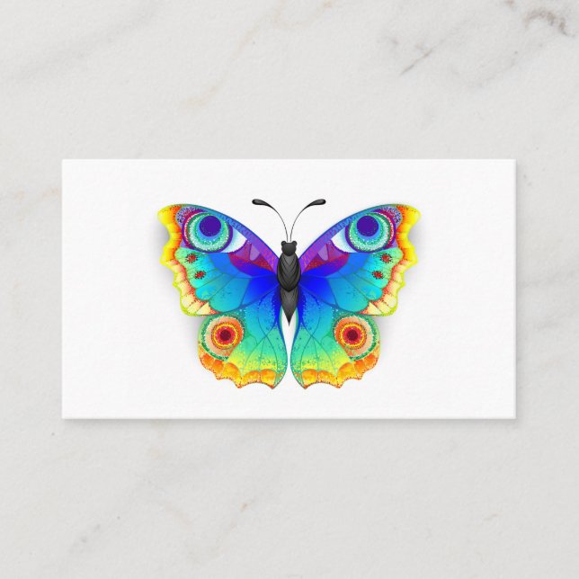 Carte D'appel Papillon Arc-en-ciel Paon Œil (Devant)