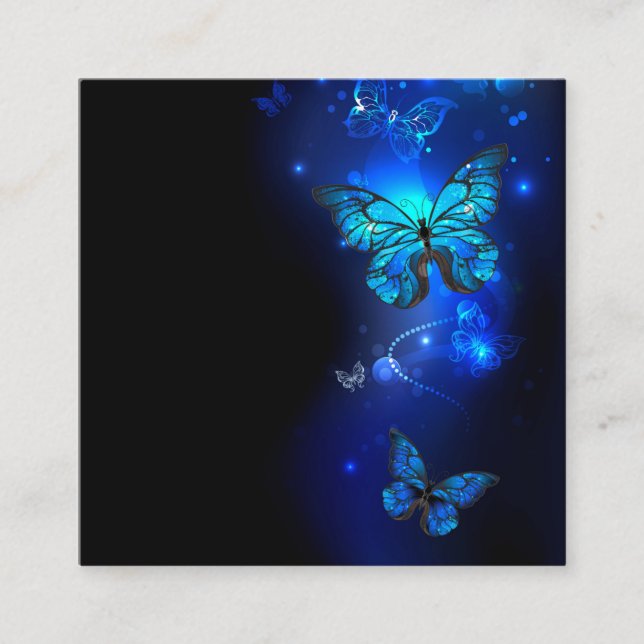 Carte D'appel Papillon Morpho sur fond sombre (Devant)