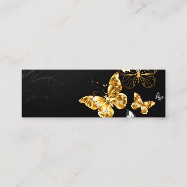 Carte D'appel Papillons d'or et de blanc (Devant)