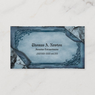 Carte d'appel Parchemin Bleu Carte de visite gothi