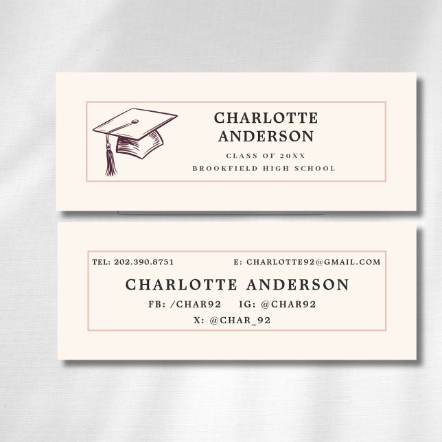 Carte D'appel Parchment Grad Name Contact Card (Créateur téléchargé)