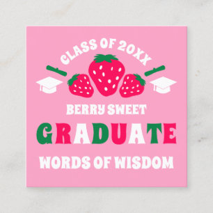 Carte D'appel Paroles de sagesse de remise de diplôme de fraise 