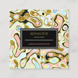Carte D'appel Parties scintillant Marbre rose/or Maquillage & Ch