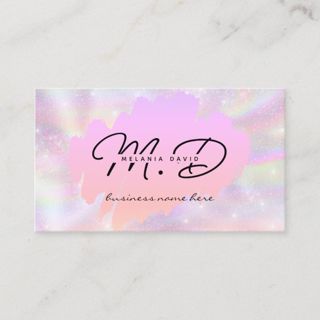 Carte D'appel Parties scintillant rose moderne Monogramme person (Devant)
