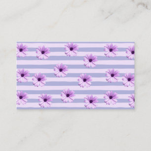 Carte D'appel Pastel rayures motif avec marguerites