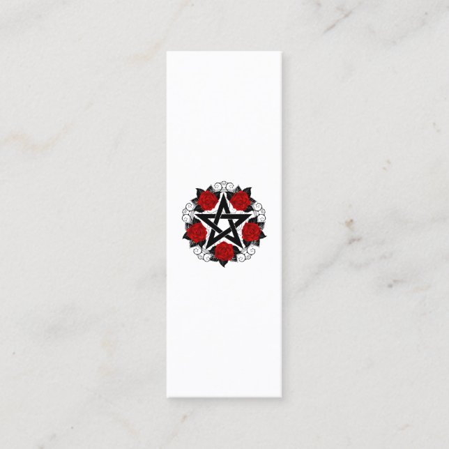 Carte D'appel Pentagramme aux roses rouges (Devant)