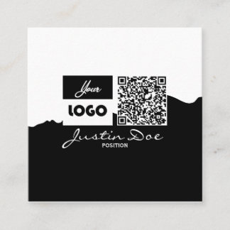 Carte D'appel Personal Calling Card with QR code Black & White