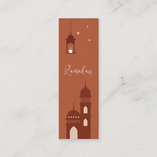 Carte D'appel Personnalisable Boho islamique Ramadan Mini Signet (Devant)