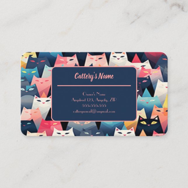 Carte D'Appel Personnalisable Pour Motif De Chat D (Devant)