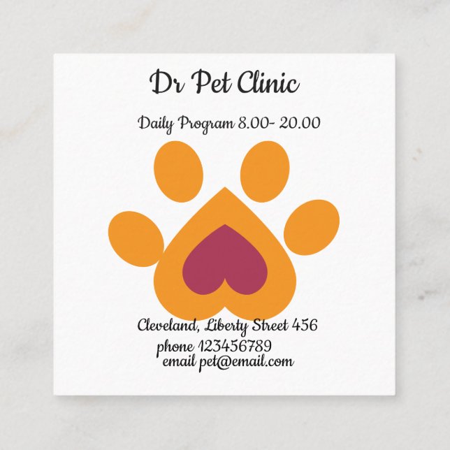 Carte D'appel Photo de chat, citations recto et verso, patte, cœ (Dos)