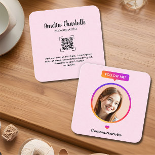 Carte D'appel Photo de profil rose doux pour les réseaux sociaux
