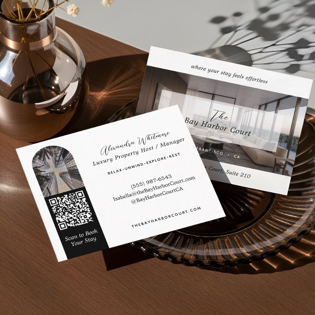 Carte D'appel Photo du gestionnaire de propriété de location de  (Luxury Vacation Rental Property Host Manager Photo Calling Card1)