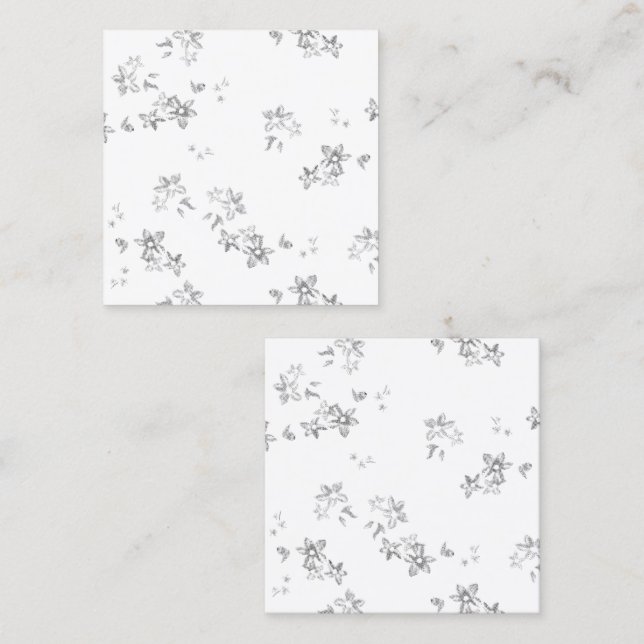 Carte D'appel photo en noir et blanc de flocons de neige (Devant / Derrière)