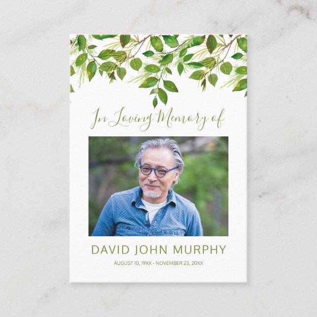 Carte D'appel Photo : prière commémorative Sympathy (Devant)