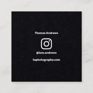 Carte D'appel Photographe minimal médias sociaux Instagram kraft
