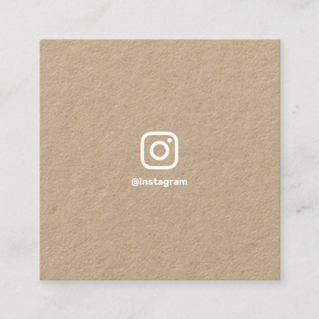 Carte D'appel Photographe minimal médias sociaux Instagram kraft (Devant)