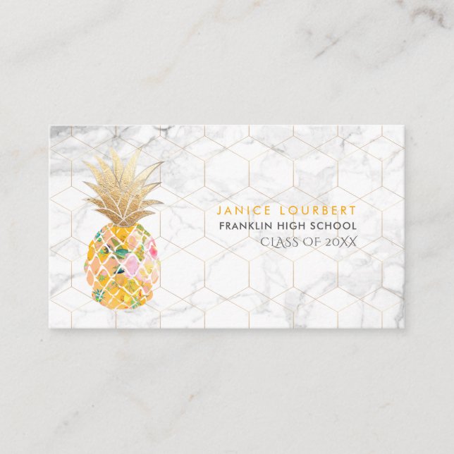Carte D'appel PixDezines ALOHA PINEAPPLE/GOLDEN ROD/FAUX GOLD (Devant)