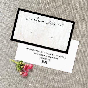 Carte D'appel Porte-oreille en bois blanc Bordure noire