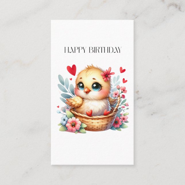 Carte D'appel Poulet de naissance mignon. (Devant)