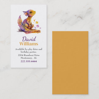 Carte d'appel pour enfants Dragon Bébé Jaune