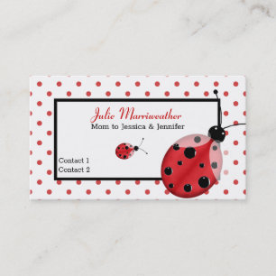 Carte d'appel pour les mignons Pois et les Ladybug