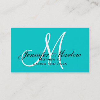 Carte d'appel pour maman Monogram Aqua